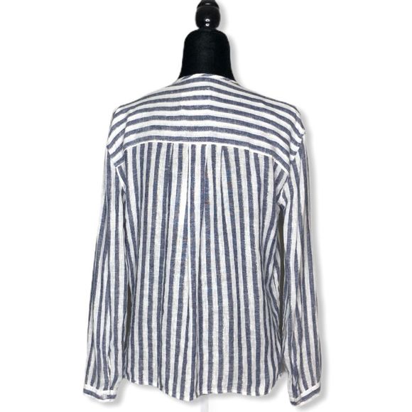 Rails Rio Blue White Stripe Nina Linen Blend Blouse NWT size XS - Picture 9 of 16
